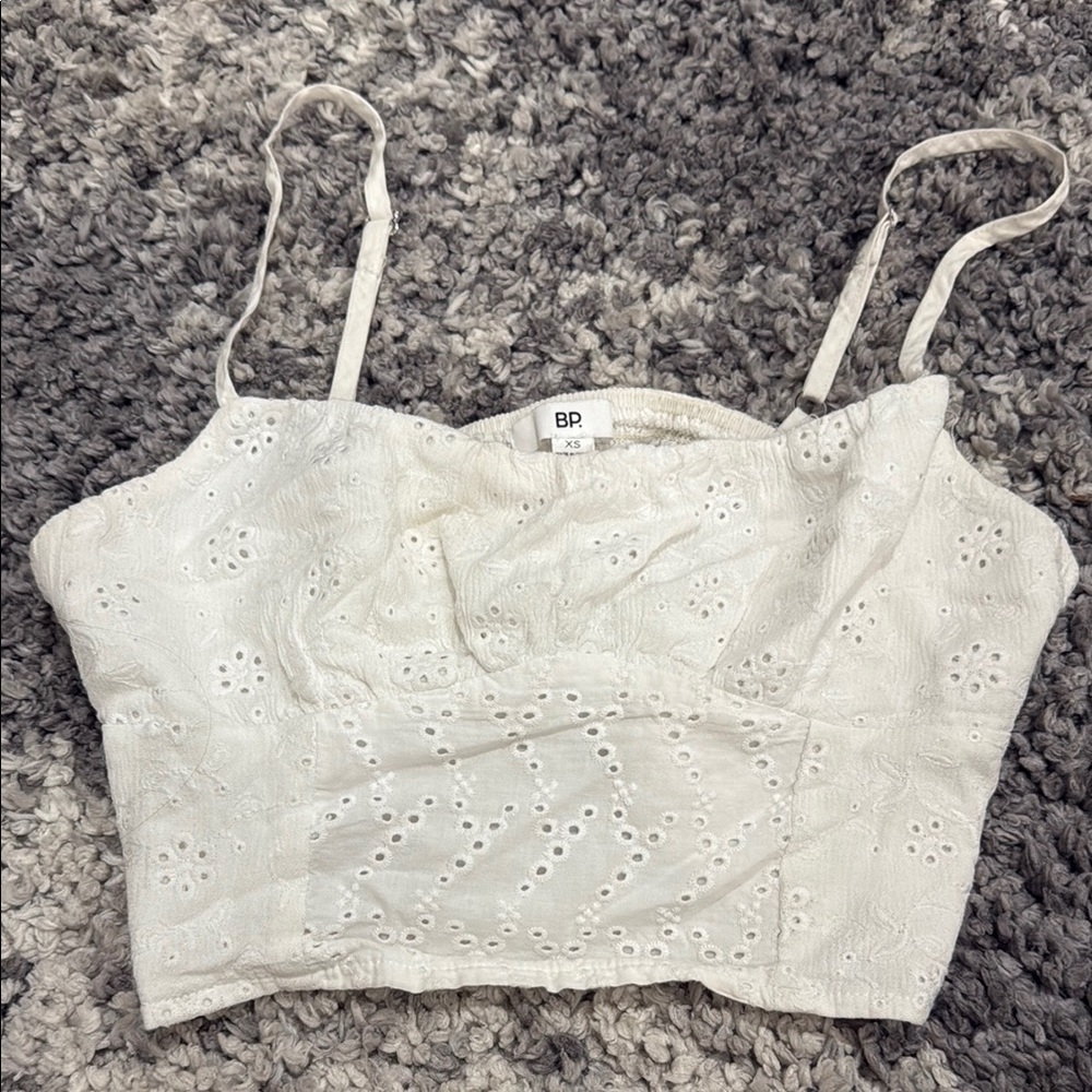 BP White Sleeveless Crop Camisole